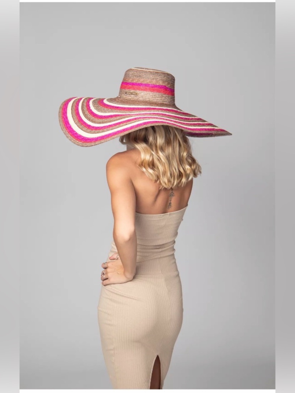 Trina Turk Wide Floppy Brim Straw Sun Hat in Multi NWT - Picture 5 of 17